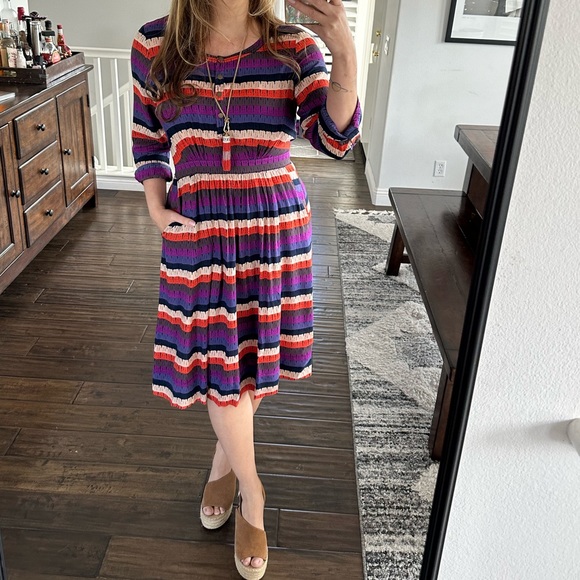 Anthropology Stripped Midi Dress Size 8 - Picture 4 of 15